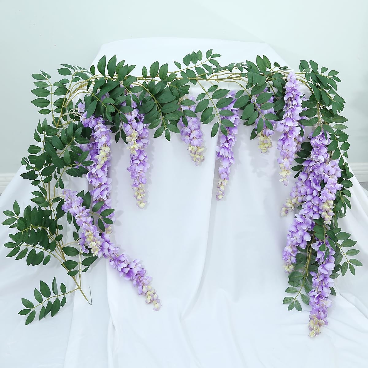 AROIUO 71″ Purple Wisteria Garland 1pc