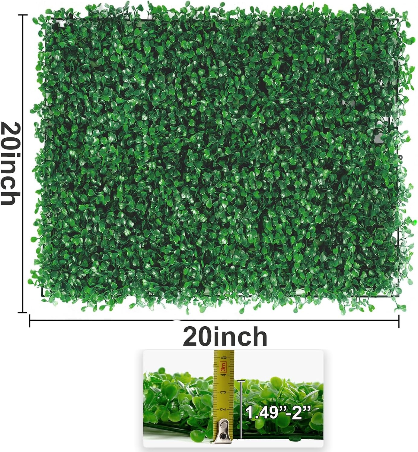 12/24p 20″x20″ Artificial Boxwood Wall Hedge Mat Decor Privacy Fence Panel Grass