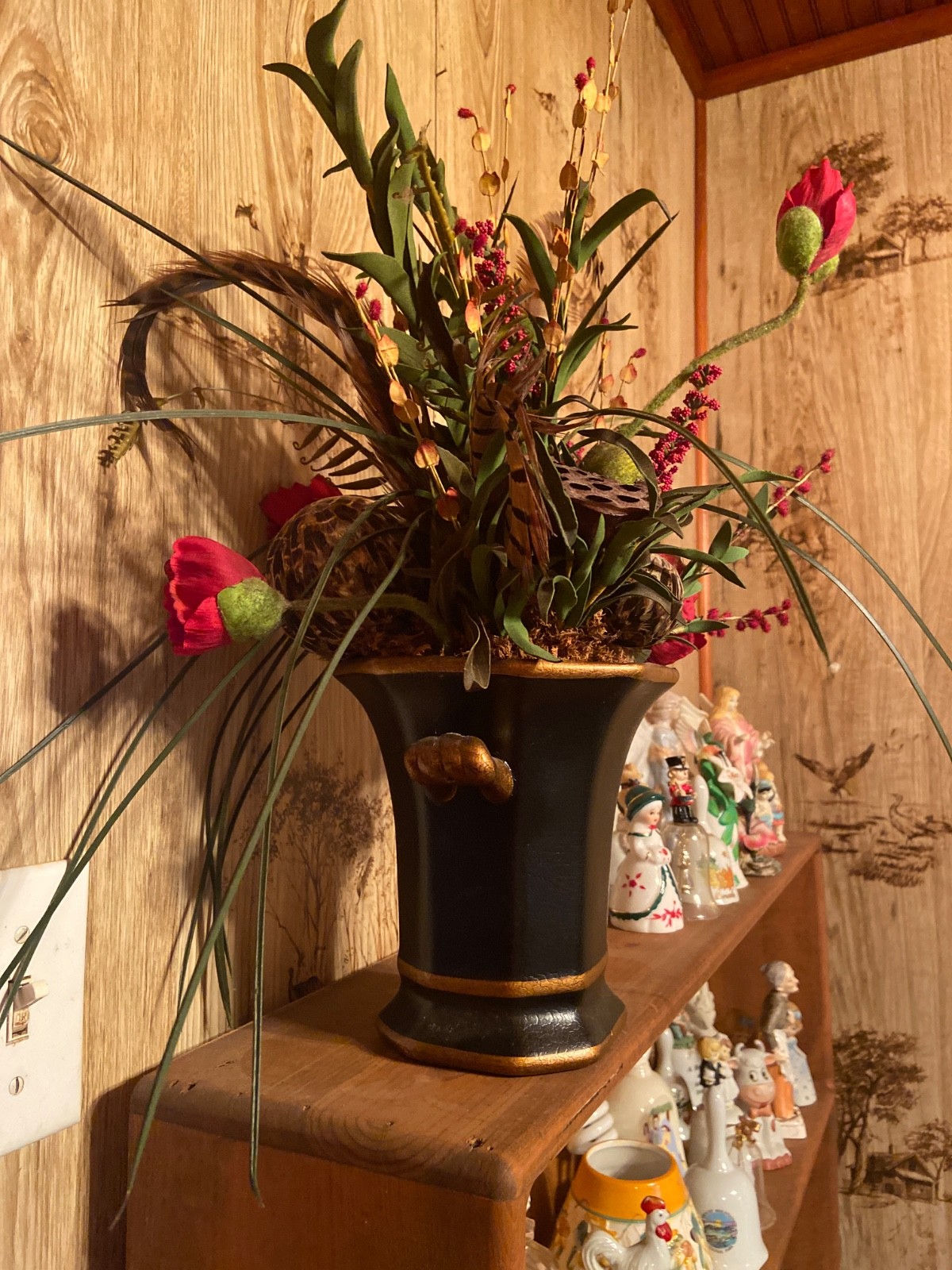 Artificial Fake Floral Plastic Variety Flower Twig Basket Home Decoration