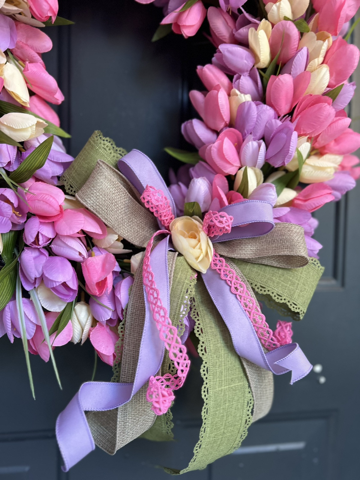 Tulip Wreath, Spring Wreath, Wreath For Mom, New Home Gift, Tulip Lover