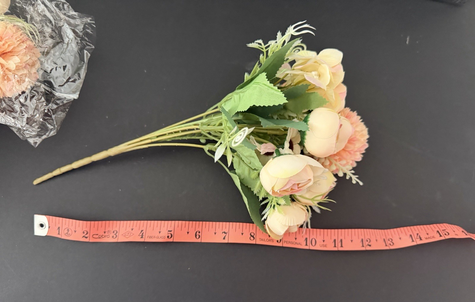 12 Bouquets Peach Faux Flowers
