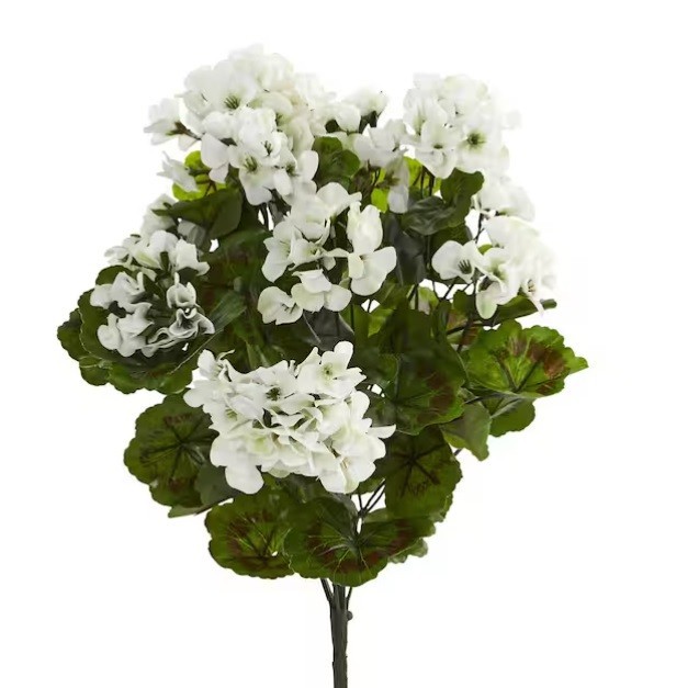 Nearly Natural Geranium Artificial Bush & Flowers Set of 3 6131-S3-WH – NIOB