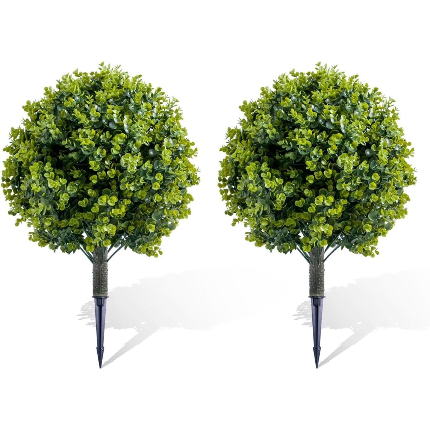 2/4 PCS Artificial Cypress Plant Decor Stakes with Ground Spike Faux Plant Decor