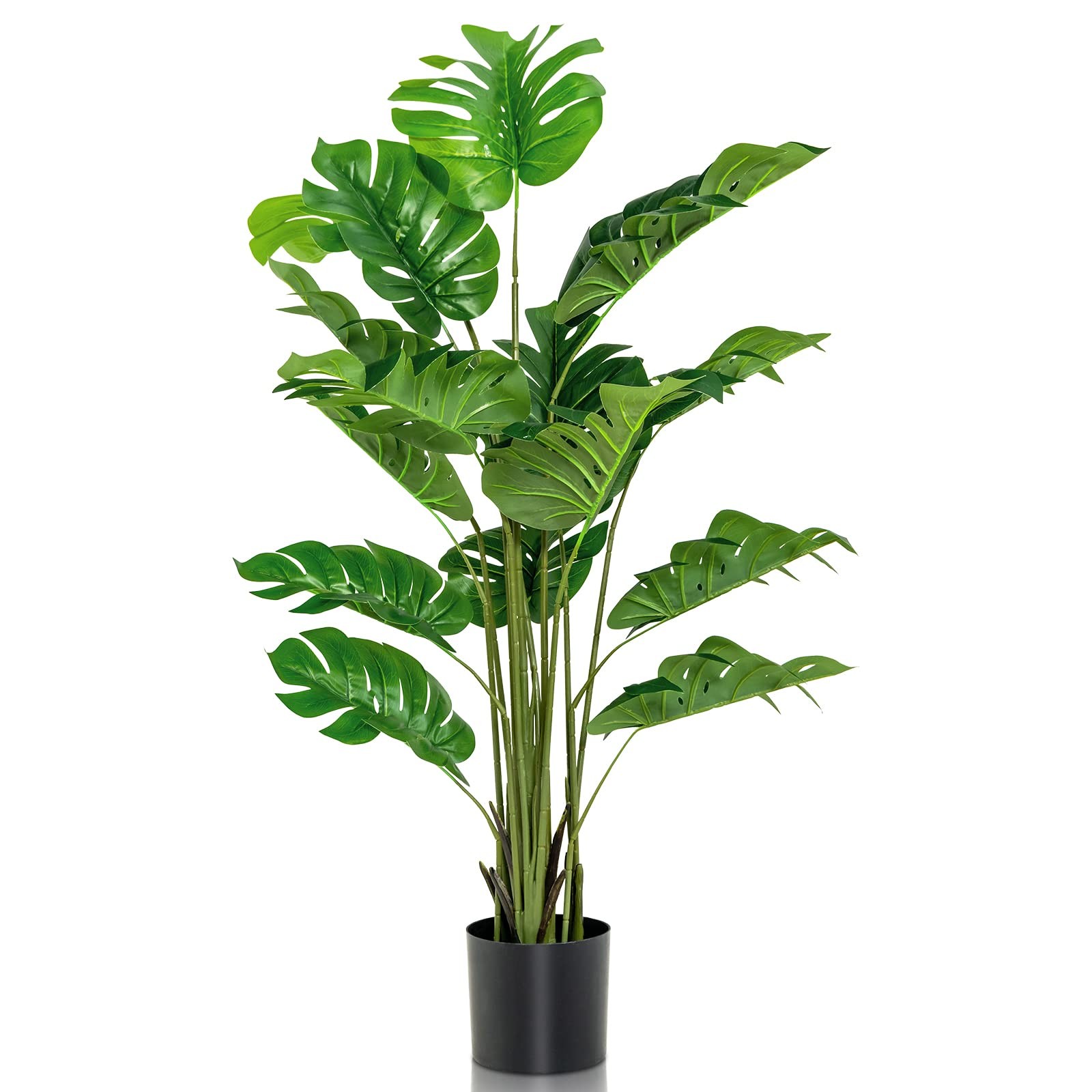 Artificial Monstera Deliciosa Plant, 5ft Tall Fake Tropical Palm Tree for Home