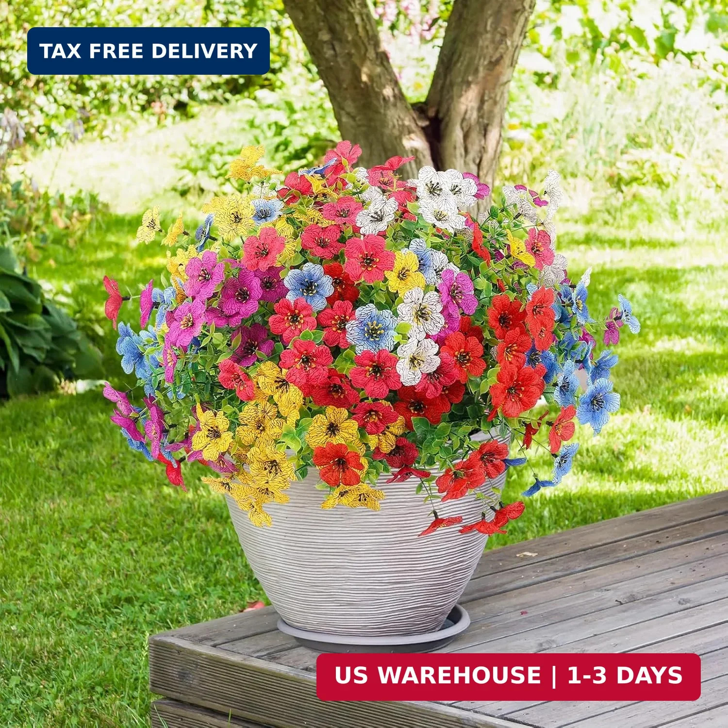 Artificial Flowers for Outdoors, UV Resistant Artificial Outdoor Flow