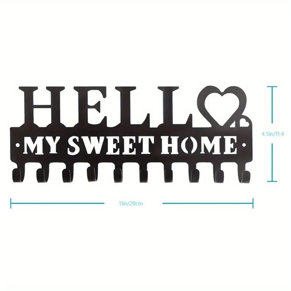 CIFbuy Iron Wall Key Holder Shelf Hook – Black Entryway Hanging Organizer Decor