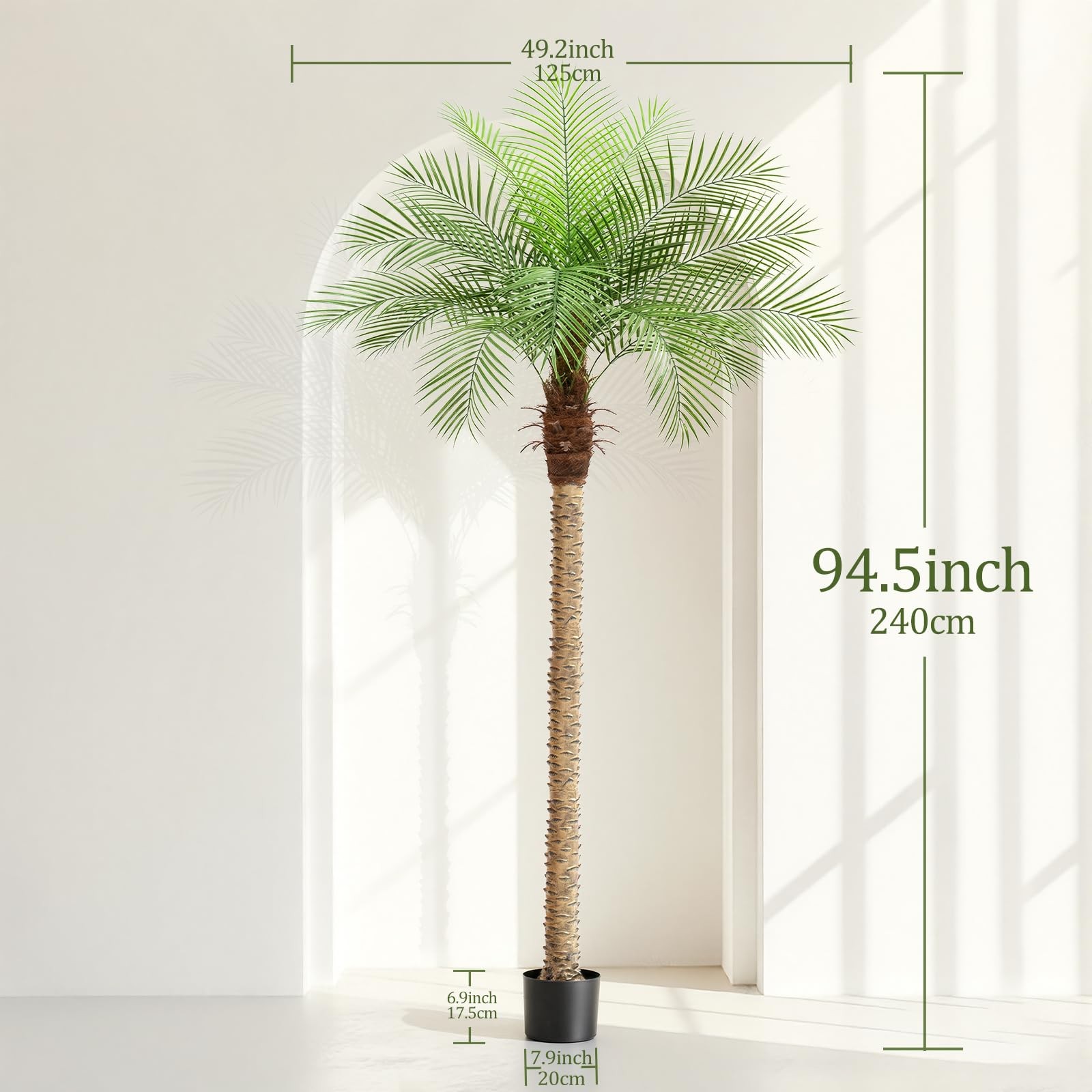 8ft Artificial Phoenix Palm Tree Tall Artificial Palm Trees with 18 Adjustabl…