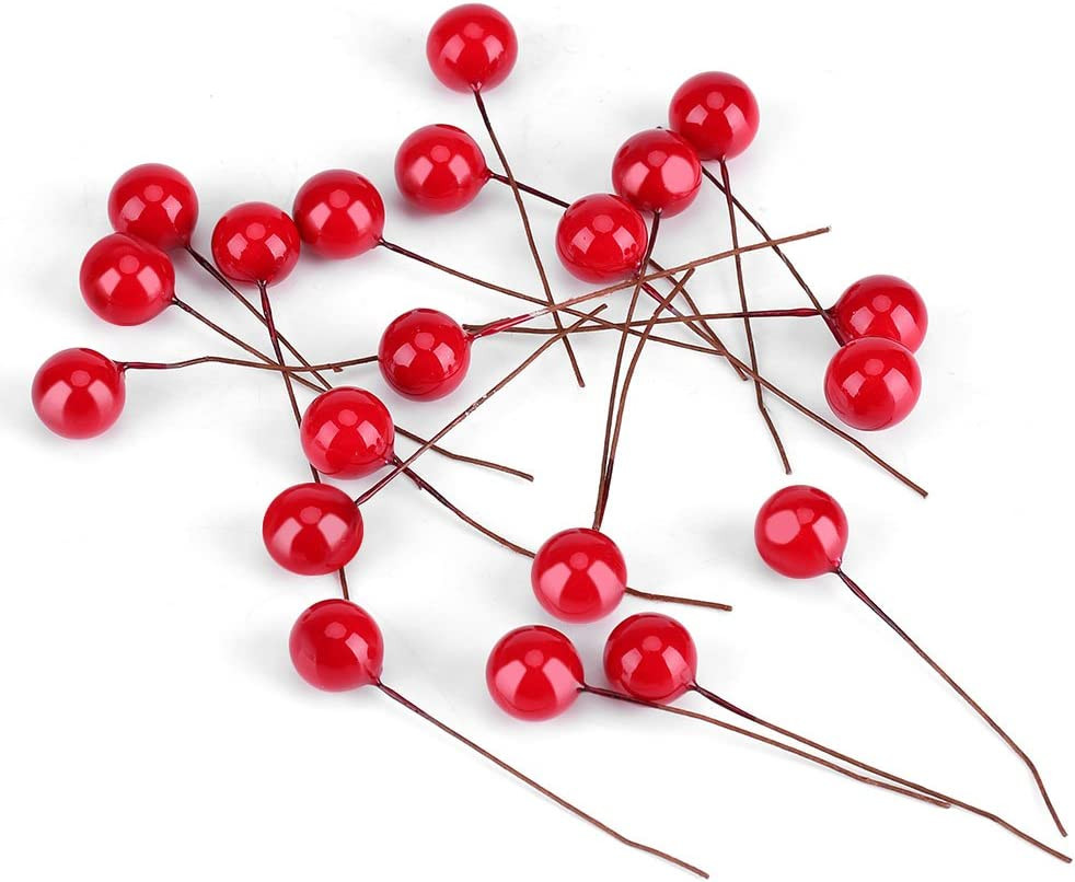 100 Artificial Cherries Lifelike Simulation Red Fake Berries Model for Crafts