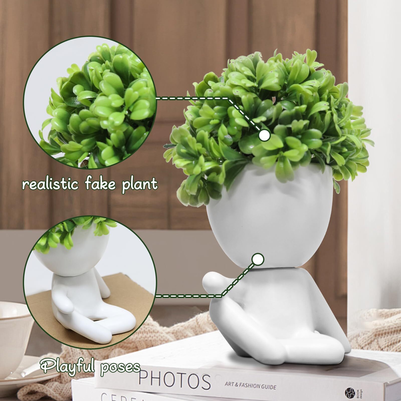 Small Artificial Succulent Potted Plant Faux Desk Decor Girls Gift Set of 1
