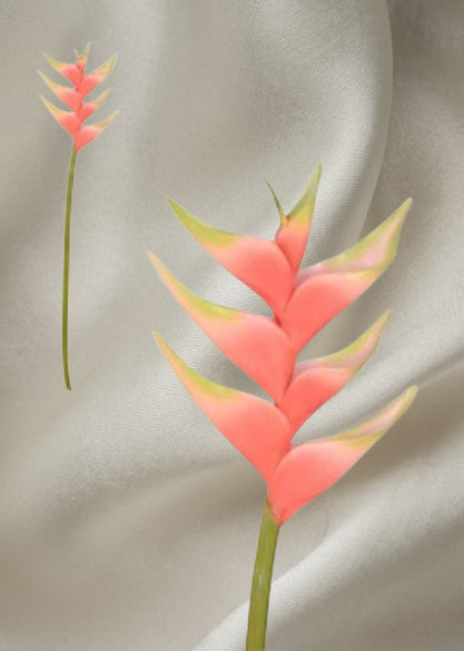 Artificial heliconia stem Hawaiian flowers PINK Tones