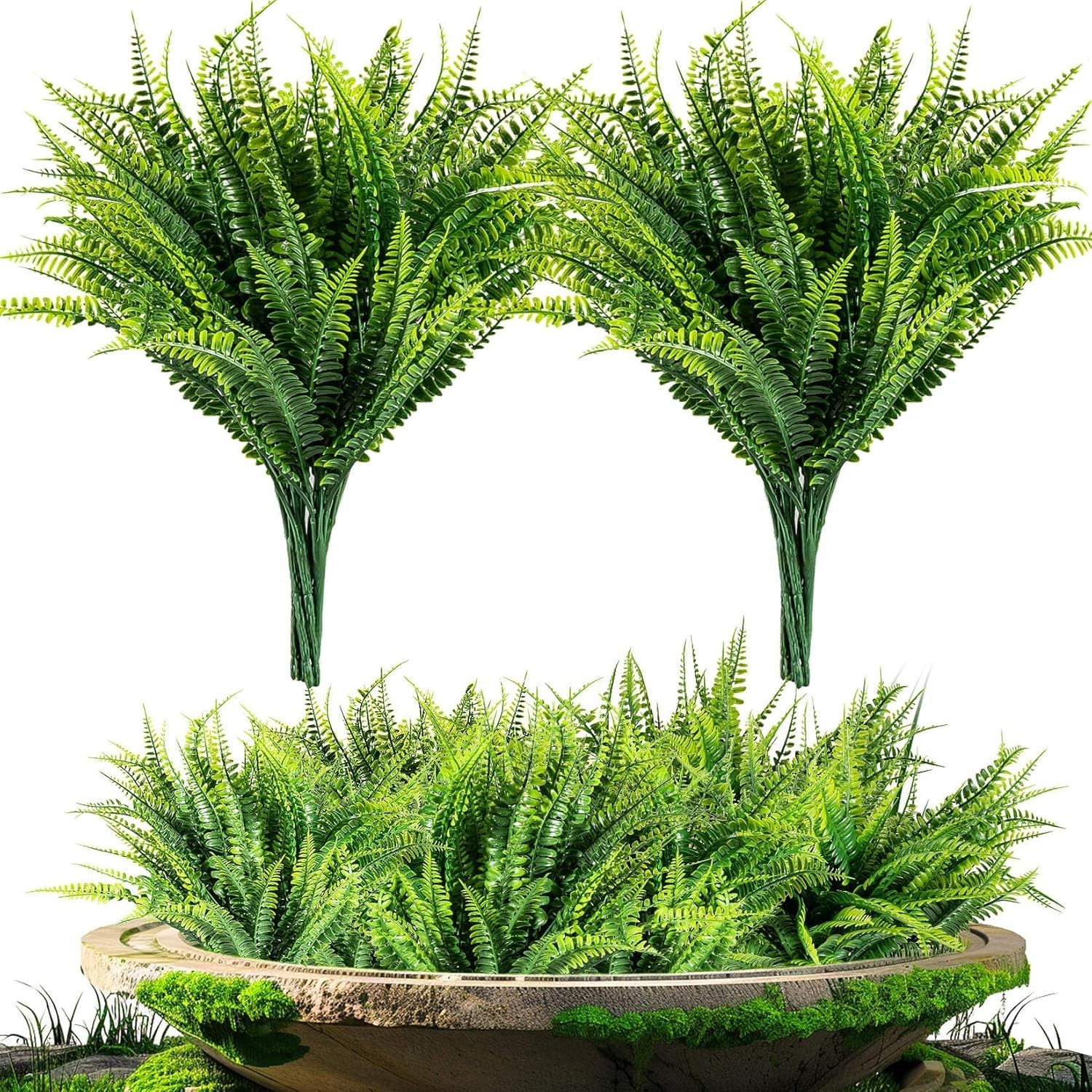 Artificial Fern Stems Nearly Natural,Fake Boston Fern Plants for Table Decor