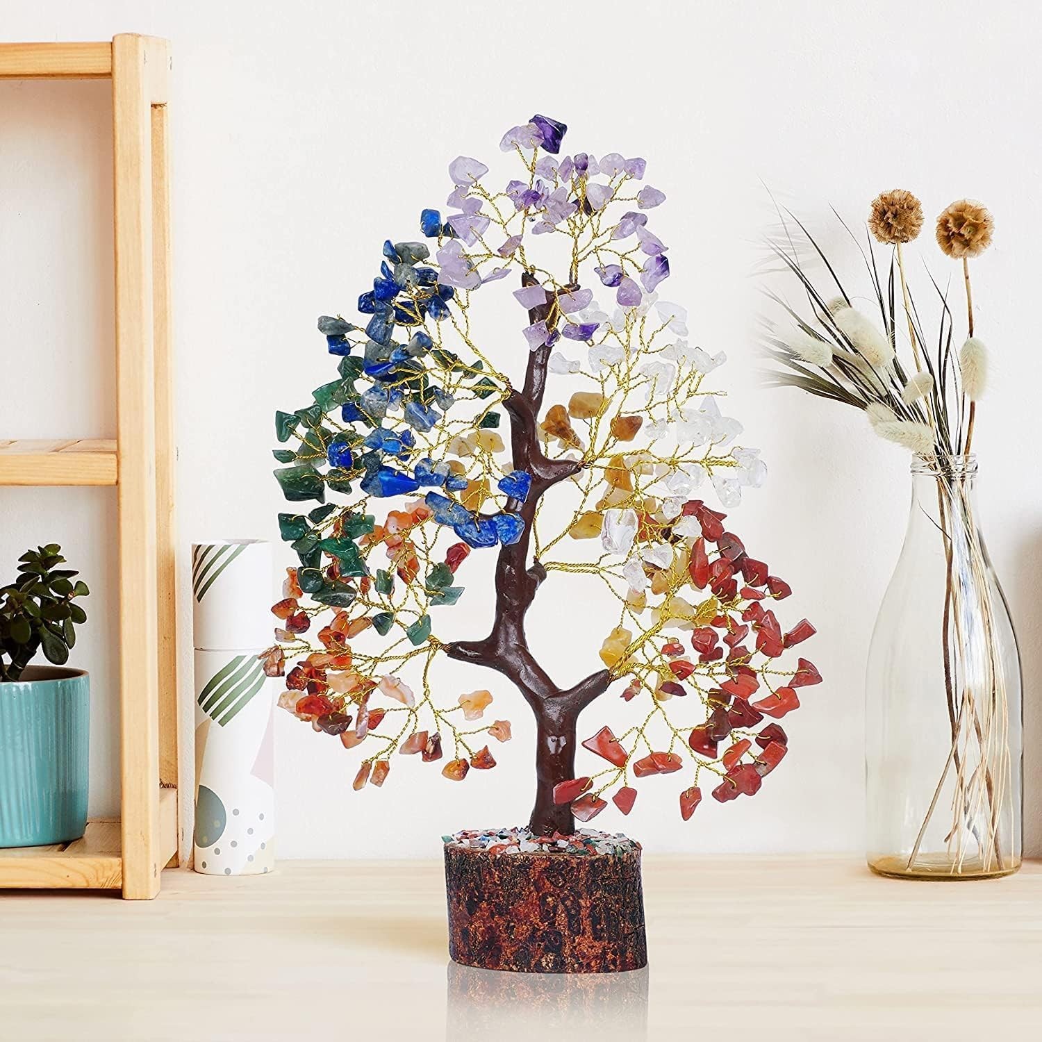 Chakra Crystal Tree – Handmade Healing Crystal Trees with 7 Chakra Stones | T…