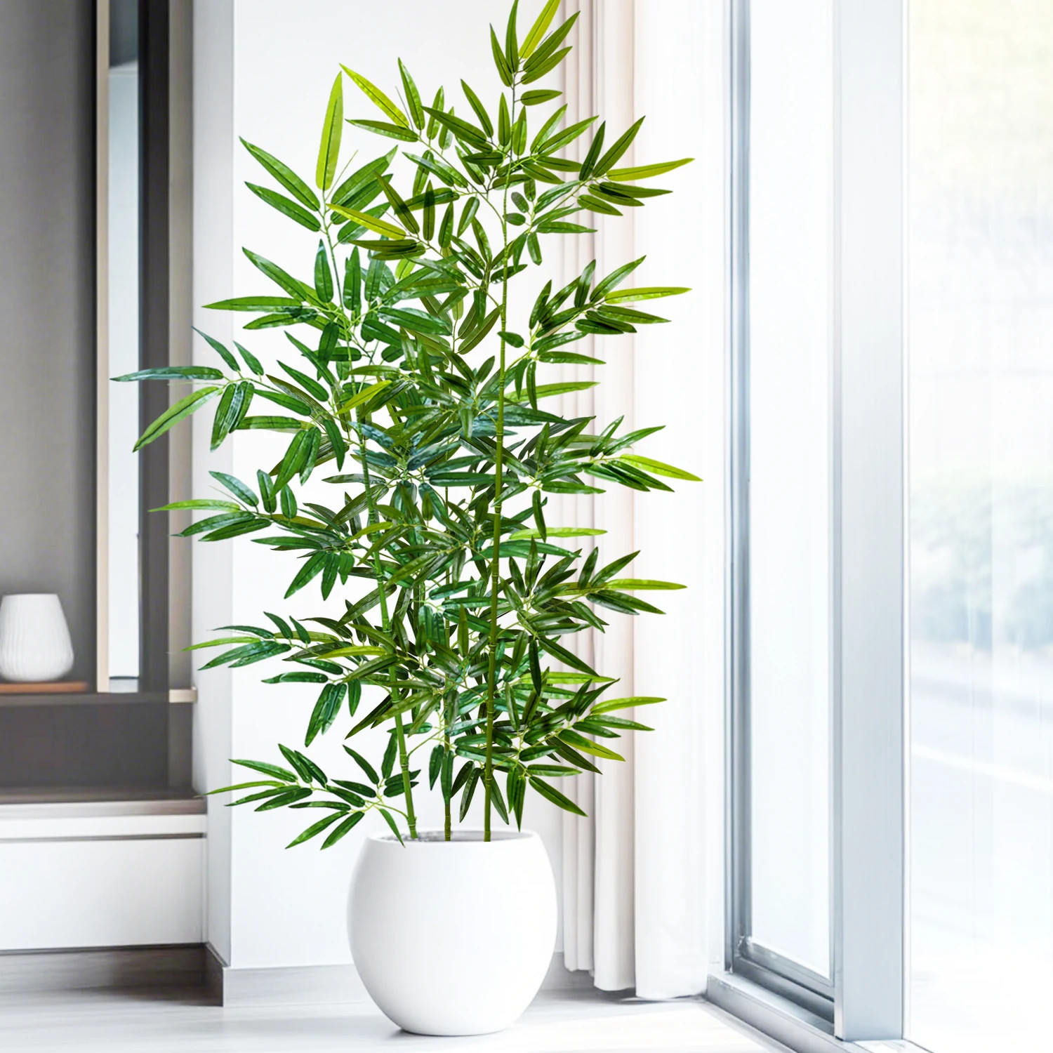 120-240cm Artificial Green Bamboo Leaves Fake Branch Plants Home Decoration HOT