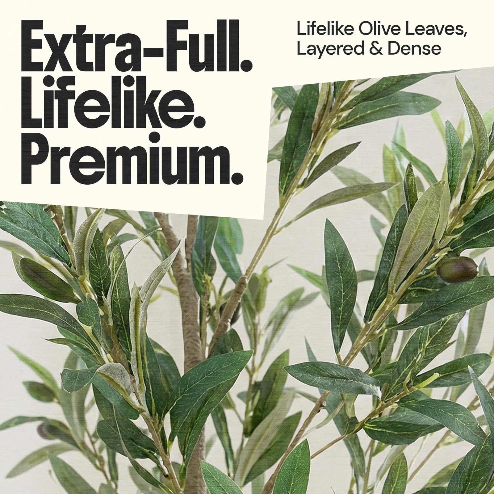 Goods 7ft Artificial Olive Tree, Faux Olive Tree Plants, Fake Potted Olive Si…