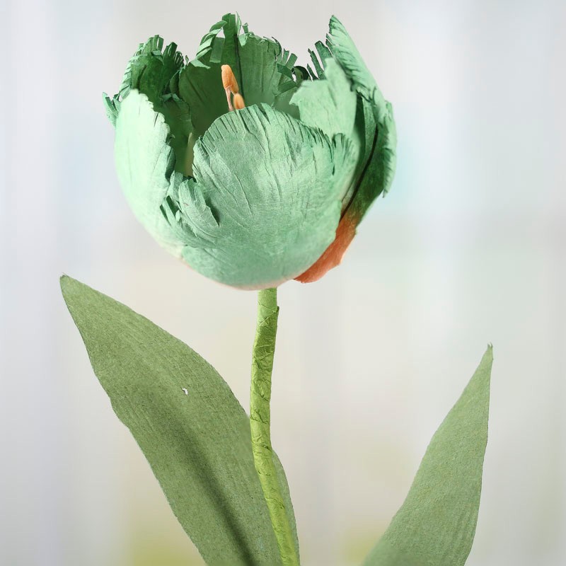 Factory Direct Craft Dried Artificial Green and Pink Tulip Stems