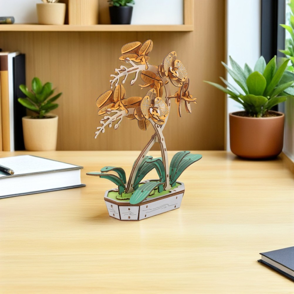 Wooden Floral Assembly Kit 3d Model Flower Artificial Phalaenopsis Bouquet