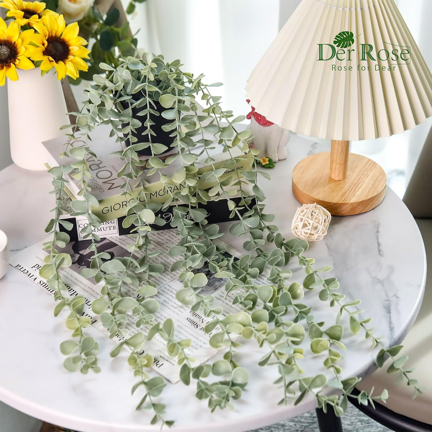 Fake Eucalyptus Hanging Plant for Boho Bathroom Wall Art Decor | Vintage Cascadi