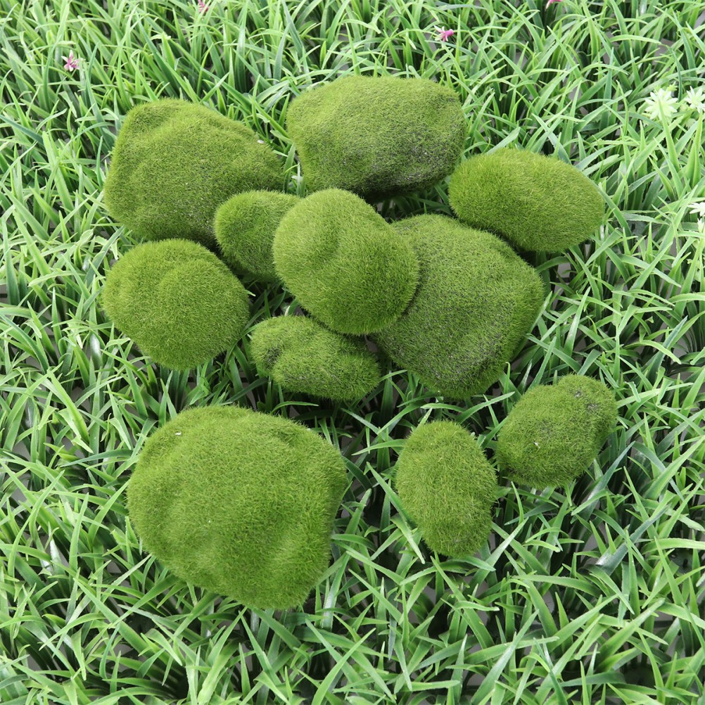 Green Simulation Moss Rocks Fake Plants for Class Projects and Event Decorations