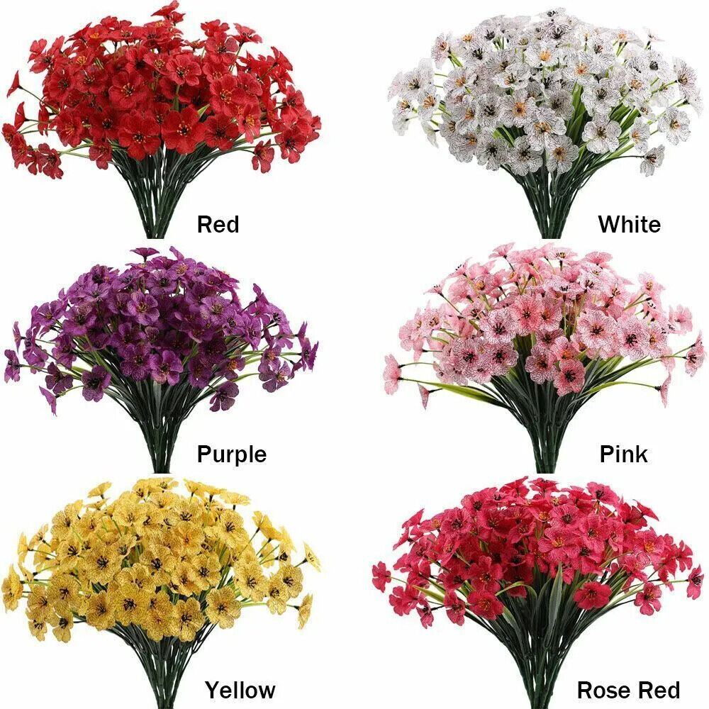 51 heads Artificial Flowers Plastic Plants Wedding Xmas Garden Decor Outdoor
