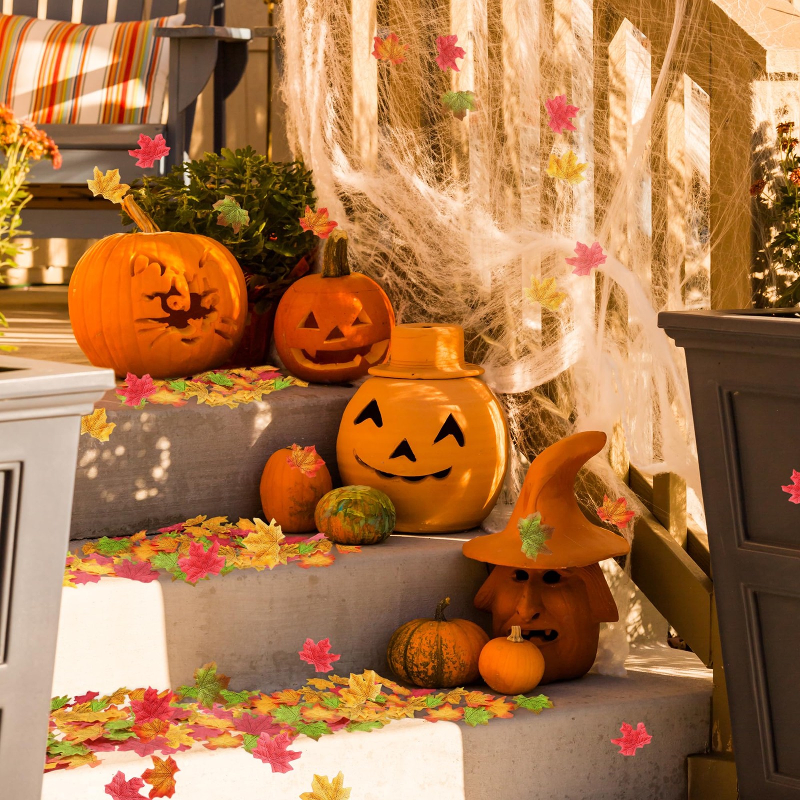 400PC Fake Fall Leaves Autumn Fall Decor for Home Maple Leaf for Wedding Part…