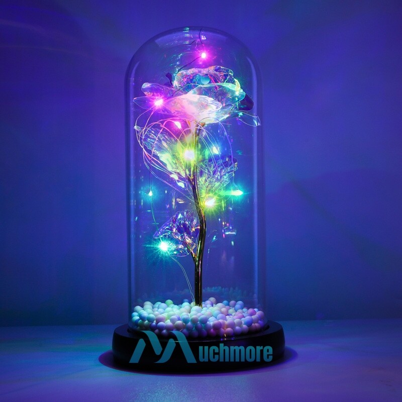 Valentines Day Gifts for Her – Crystal Galaxy Enchanted LED in Glass Rose Gifts