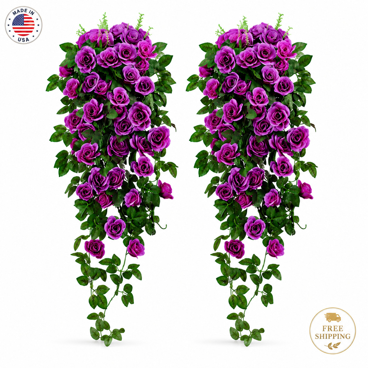 Artificial Purple Flower Garland Vine 90cm Hanging Faux Ivy Plant Home Party Dec