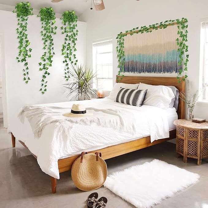 Fake Vines Two 12 Packs Totaling 164 Feet Aesthetic Artificial Plant Ivy Leaves