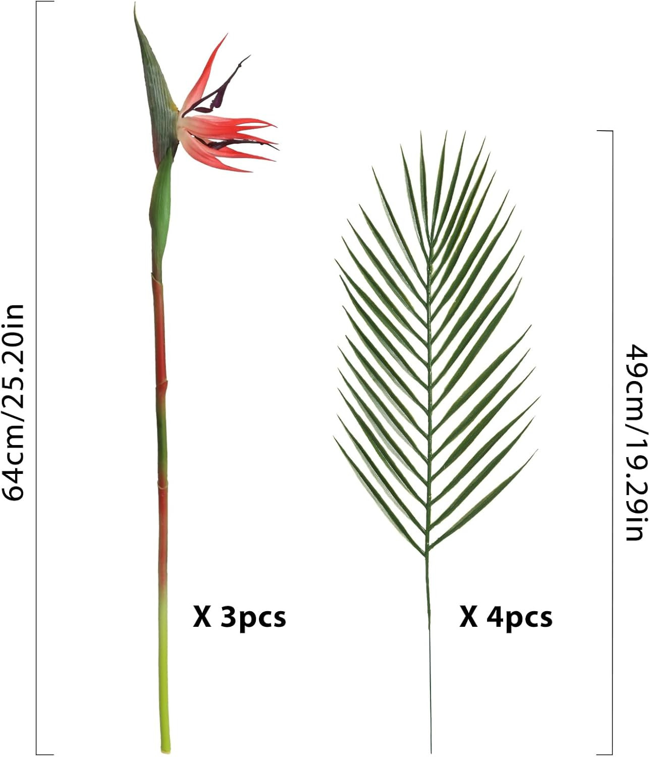 Bird of Paradise Artificial Plant Combo Palm Leaves,Faux Bird of Paradise Plant