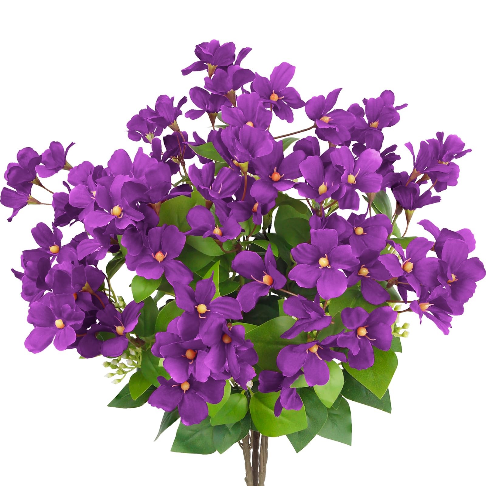 3Pcs Artificial Flowers for Outdoors Fake Silk Periwinkle Flowers UV Resistan…
