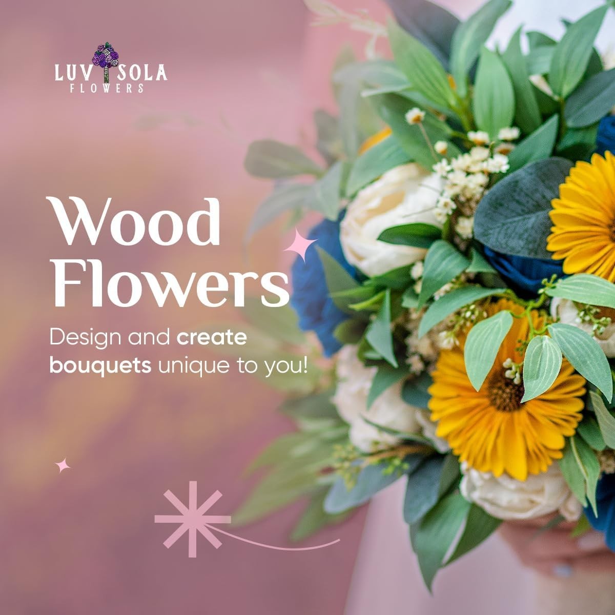 Mini Sola Wood Flowers Random Assortment – Set of 50 (Size Natural & Skin