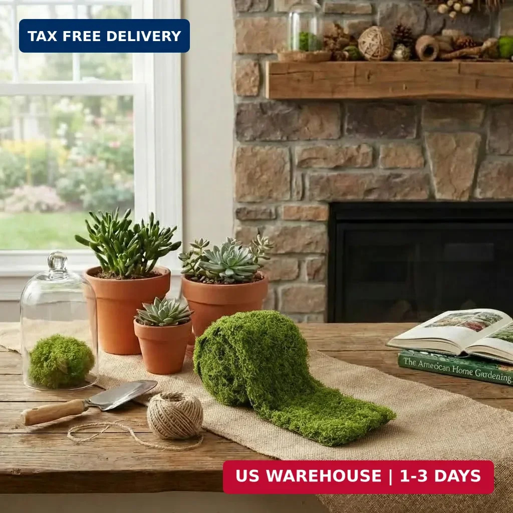 USMOLA Fake Moss Mat, Artificial Moss Table Runner for Wedding Decor Table Cente