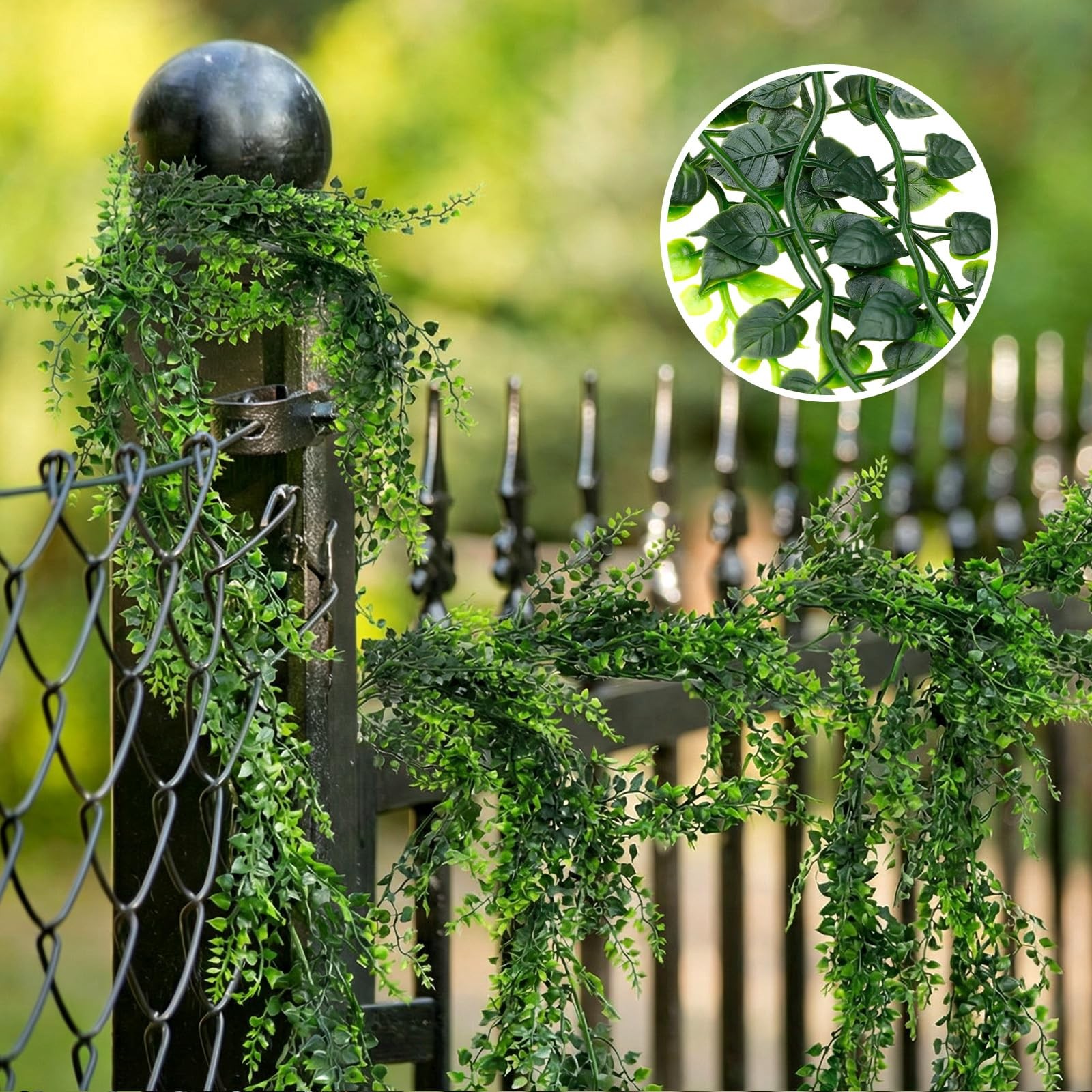 10 Pack 5.57ft Artificial Greenery Garland Lifelike Green Fake Vines Plastic …