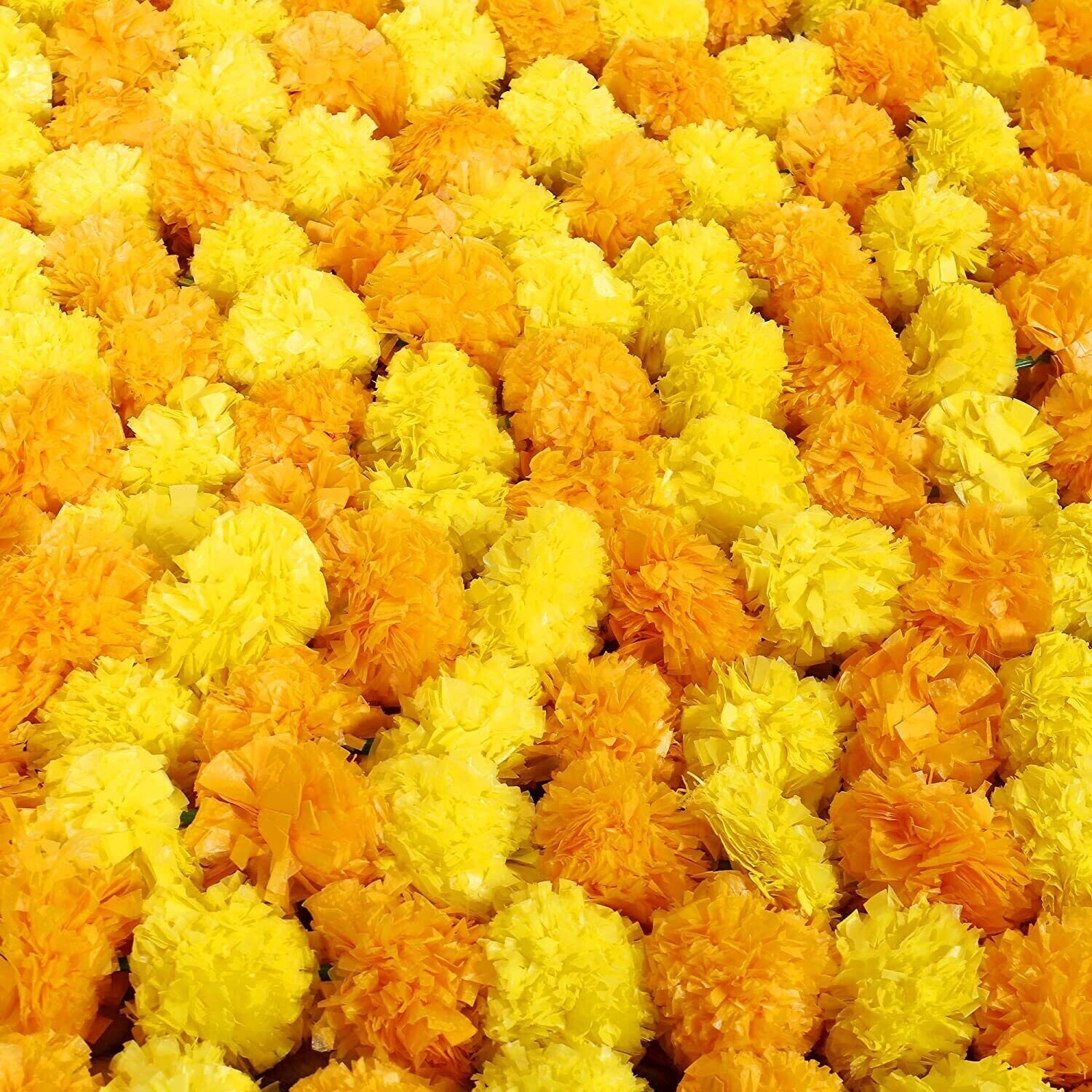 Wholesale Indian Mix Color Marigold Flower Mehndi Decoration Artificial Garlands