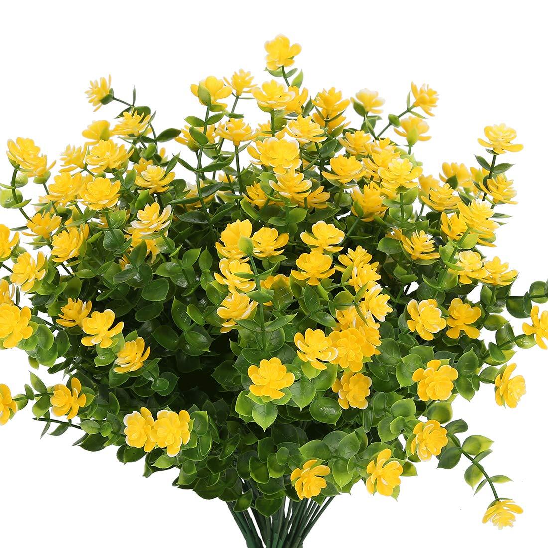 Artificial Flowers Fake Outdoor UV Resistant Boxwood Plants Shrubs Decor 6 Pack