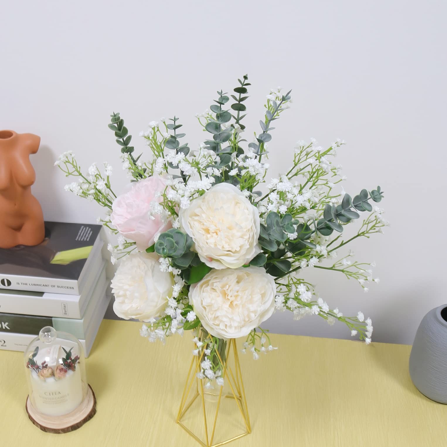 18pcs Babys Breath Artificial Flowers Fake Eucalyptus Leaves Flowers Bouquet …