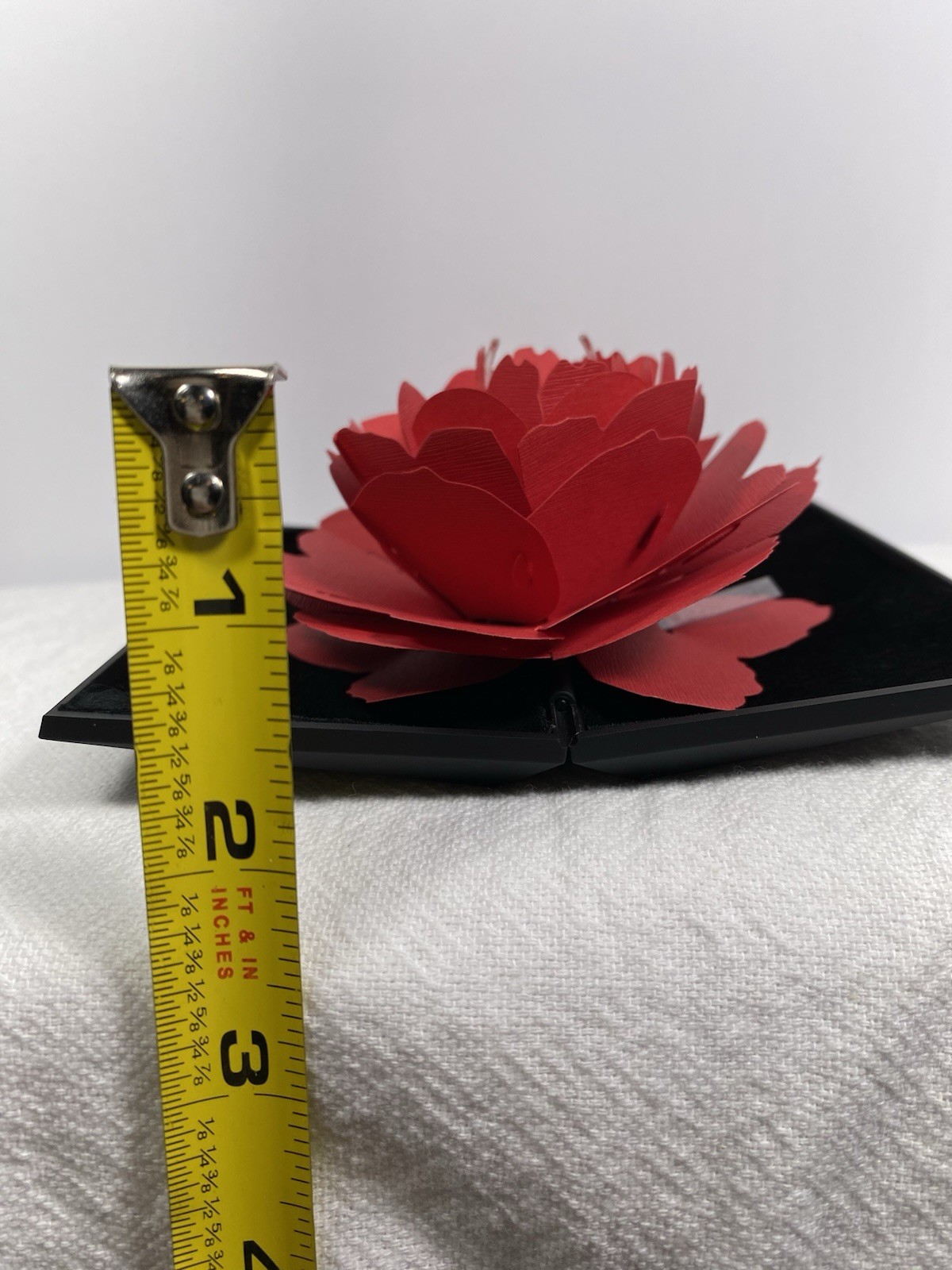 Ring Holder Red Rose 3D Black Case 5 Inch New
