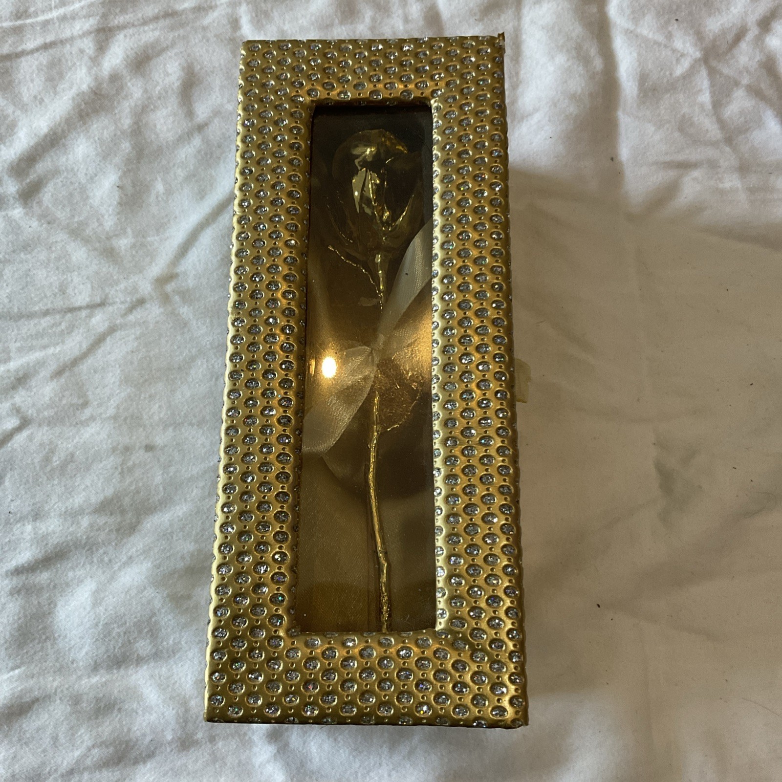 Gold Dipped 24K Natural Gold Rose with Golden Box Gift Men & Women 6″ Long