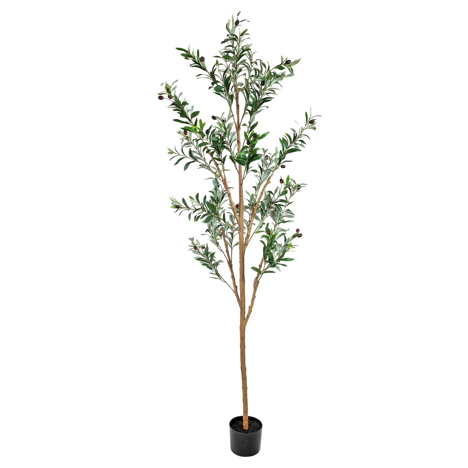 Indoor Artificial Olive Tree with Silk Leaves – 6 ft by Sunnydaze