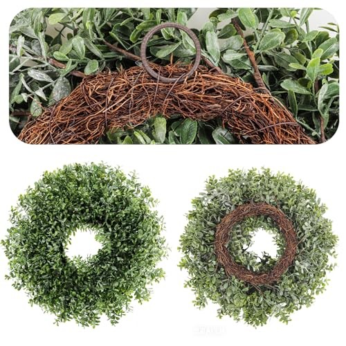 26” Large Boxwood Wreath for Front Door, Window – Artificial Boxwood Leaves