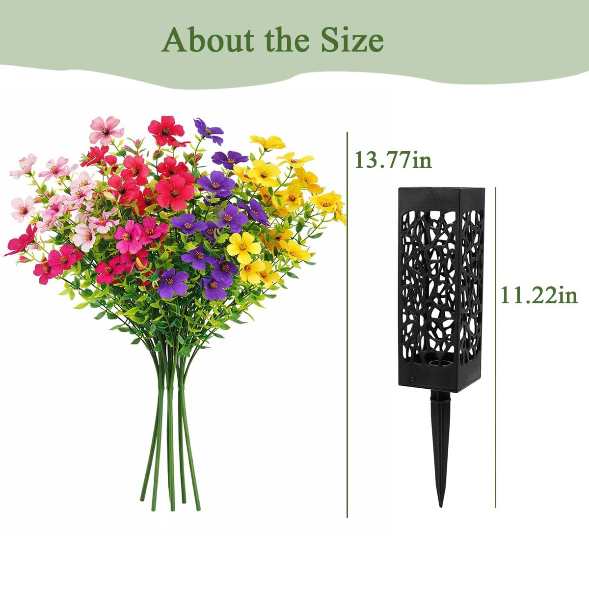 Cemetery Flowers For Grave With Vases Artificial Memorial Faux Silk 2 PCS