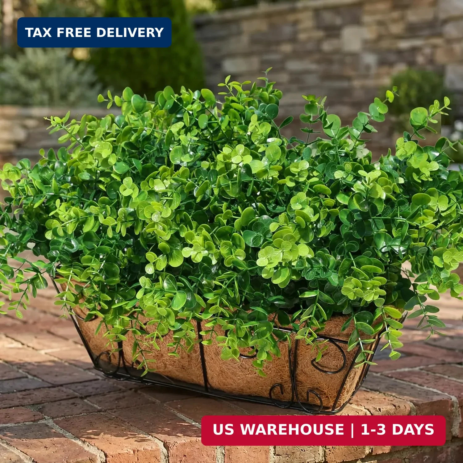 Artificial Faux Outdoor Plants for Spring Summer Decoration, 12 Bundles Fake Pla