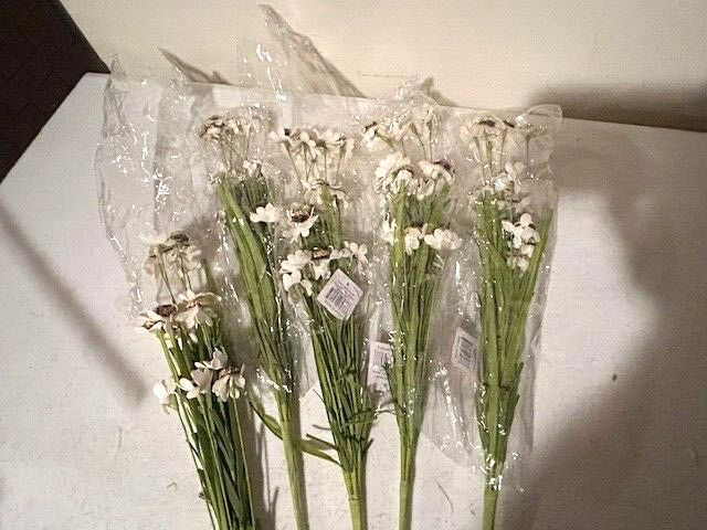Lot 5 new White Flower Stems