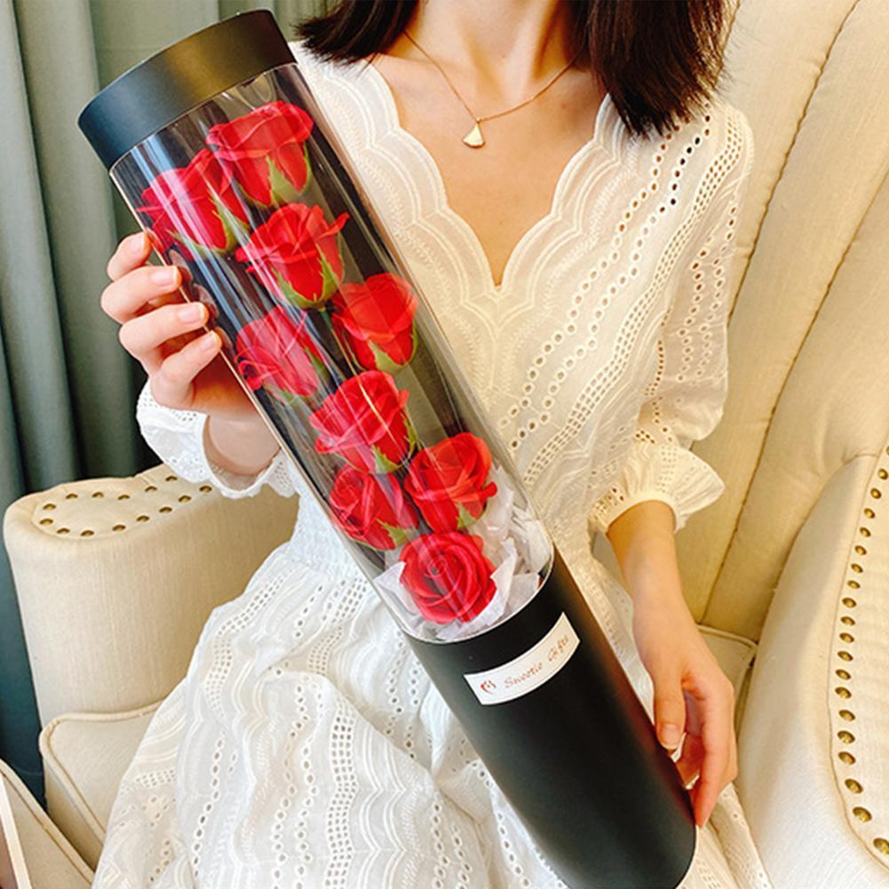 Valentines Day Gift Romance Rose Flower Forever Rose with Light Artificial Flowe