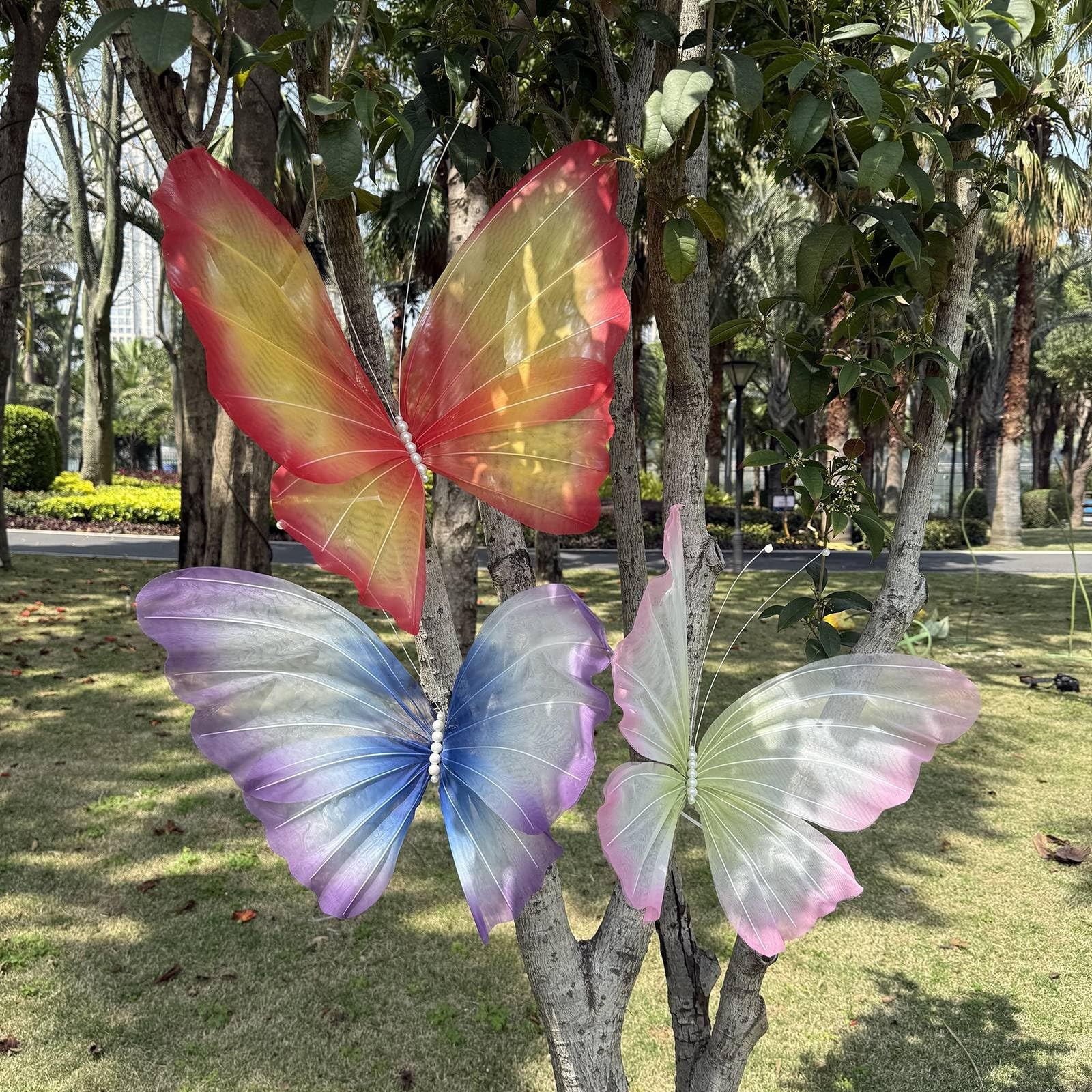 3Pcs Silk Butterfly Decorations,19.6″ Large Butterfly Wall Decor,Mariposas Gr…