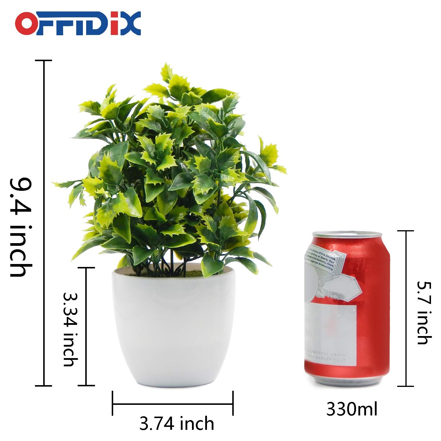 Artificial Plastic Mini Plants in White Pot,Desk Plant Artificial Flowers wit…