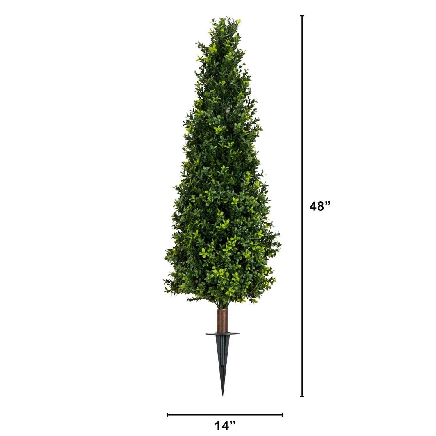 4’ Artificial Boxwood Plant with Integrated Ground Stake UV Resistant Set of 2.