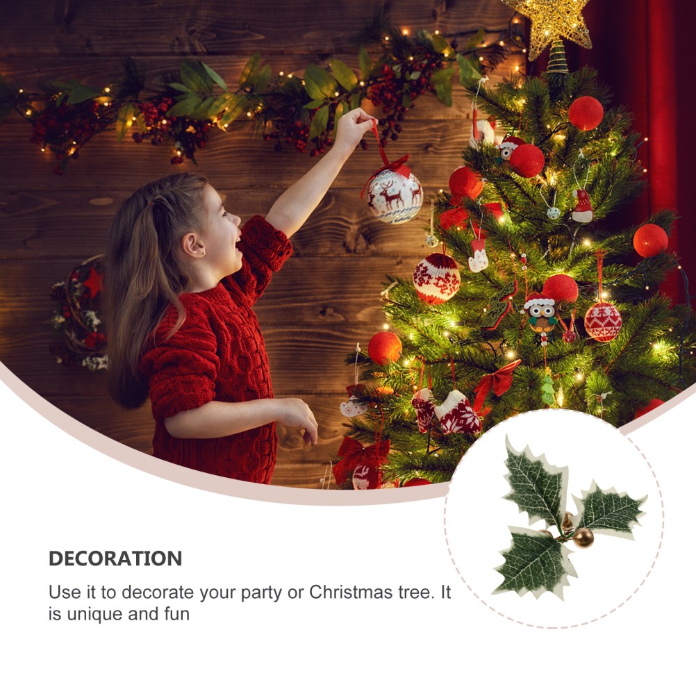 20Pcs Reusable Artificial Green Leaf Gold Fruit for Party and Home Decoration