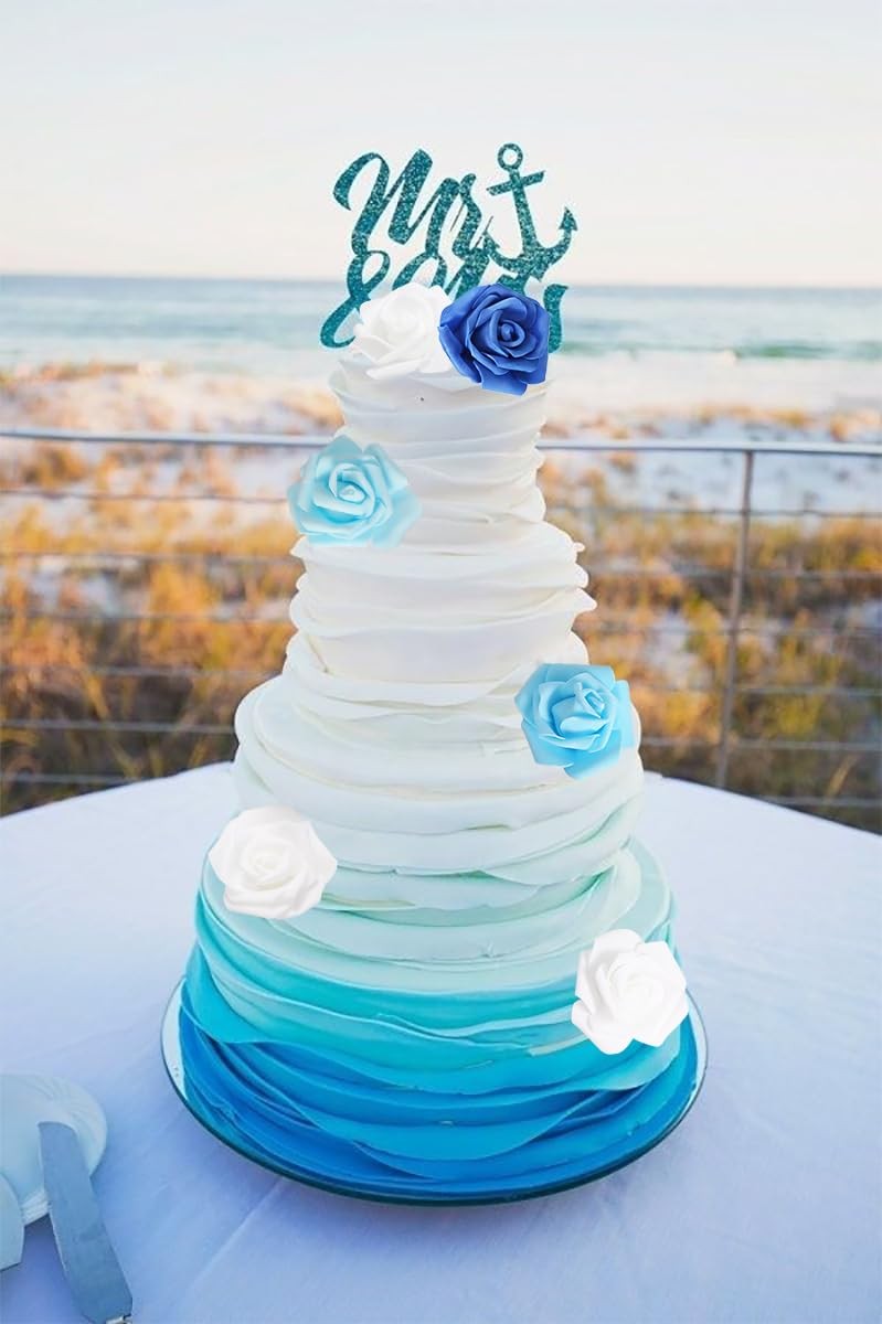 200 PCS Blue Foam Artificial Rose Flower Heads Fake Floral Wedding Home Decor