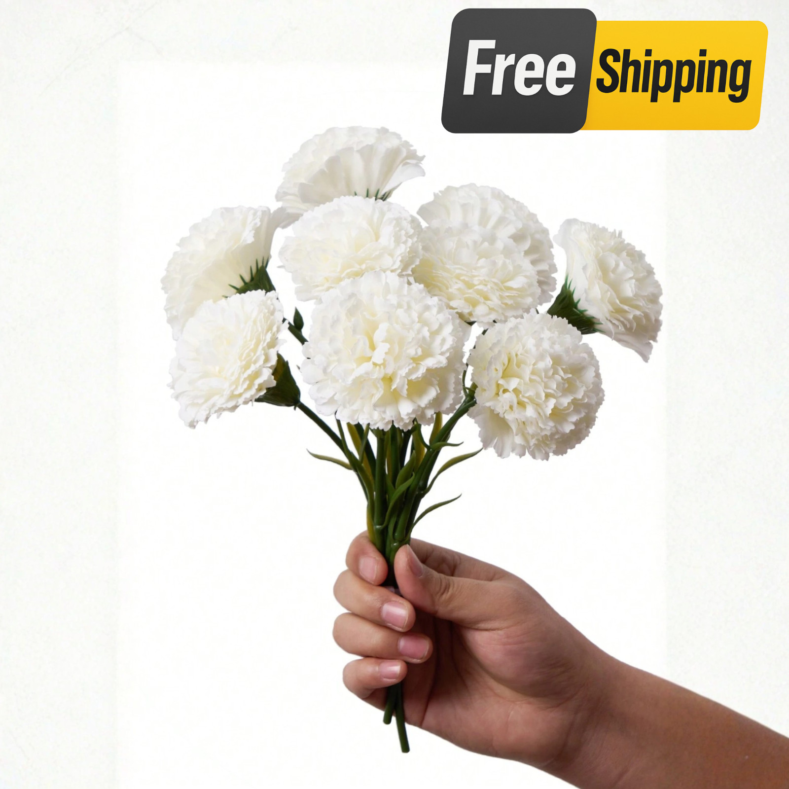 12PCS Artificial Carnation Flowers Silk Stem Wedding Funeral Bouquet Decor USA