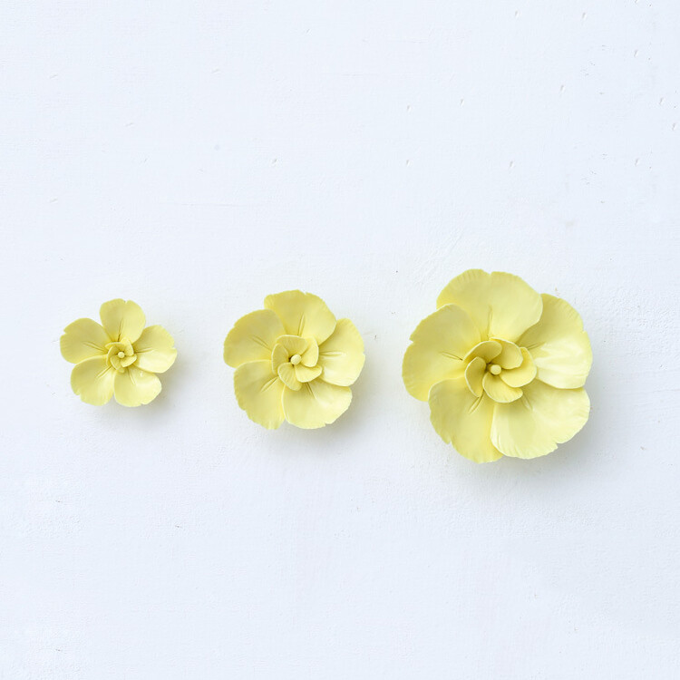 Porcelain Ceramic Flower 3D Orchid Rose Wall Decor Hangings Study Room Art Hang